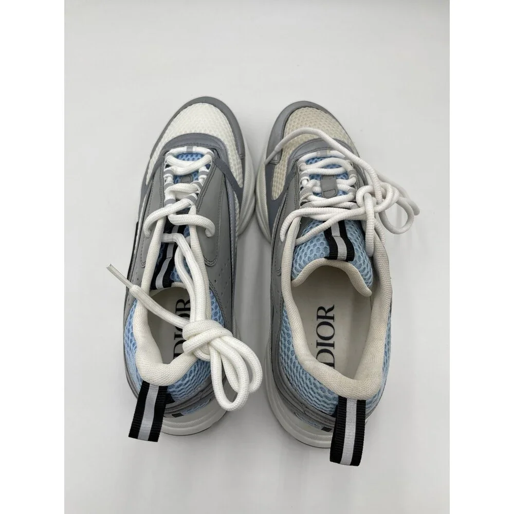 Men’s Christian Dior B22 Sneakers Lace Up Shoes Color White /Blue/Gray Size 41 - Picture 5 of 7